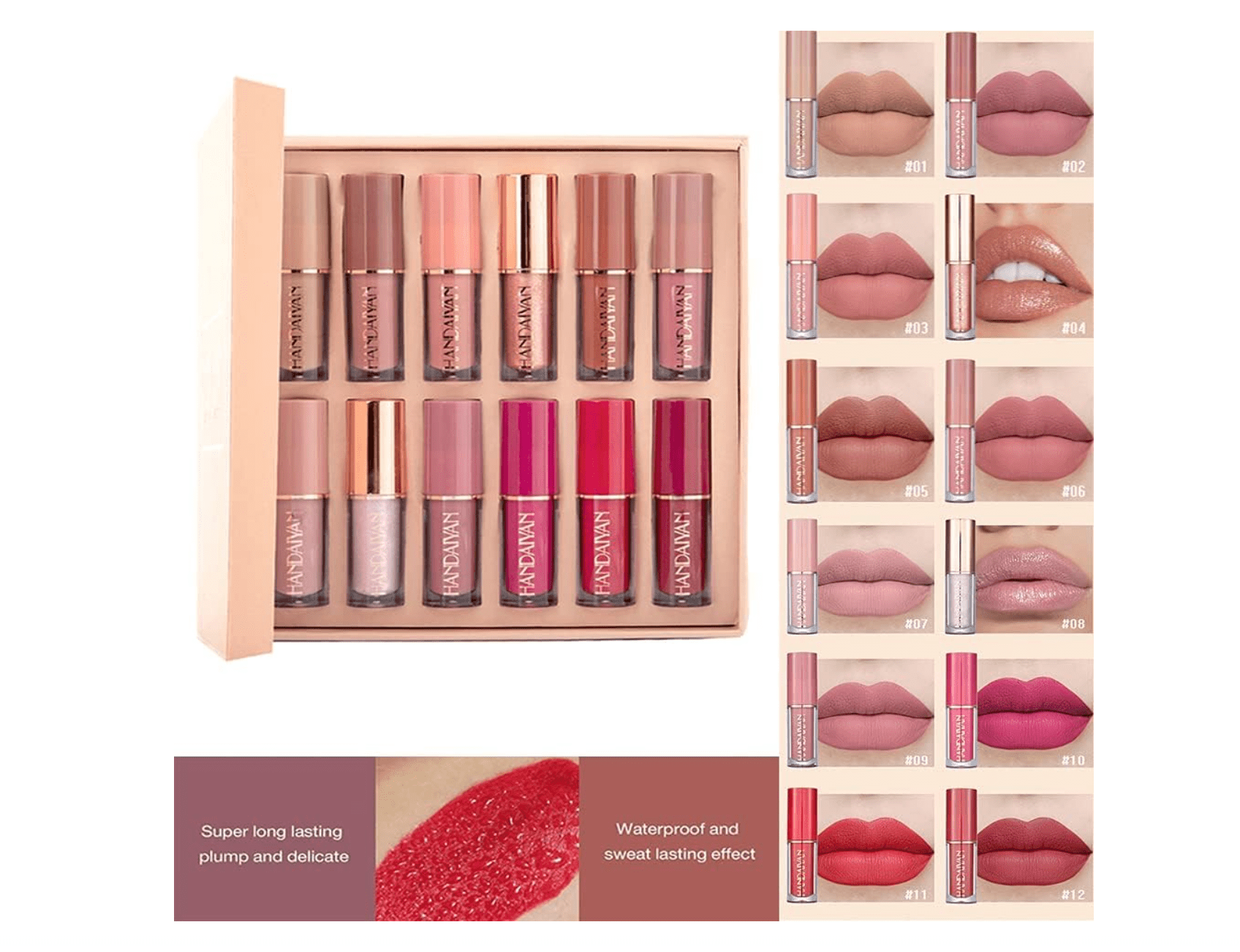 12 Colors Matte Nude Lipstick Set, Makeup Gift Box