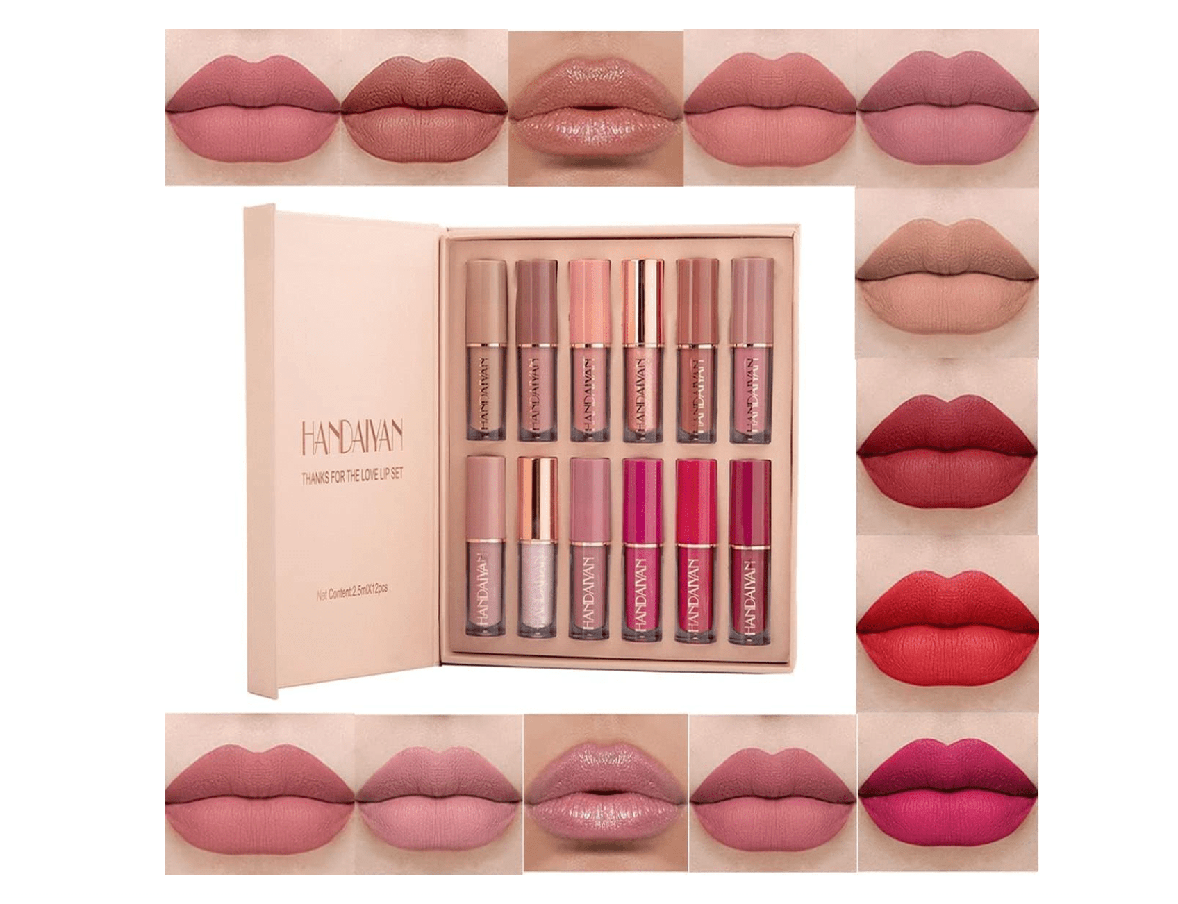 12 Colors Matte Nude Lipstick Set, Makeup Gift Box