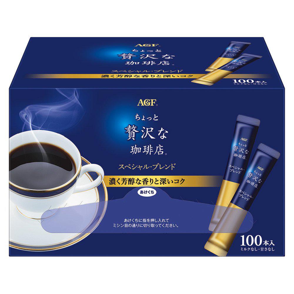 AGF Instant Black Coffee Packets Coffee Shop Blend 100 Sticks - YOYO JAPAN