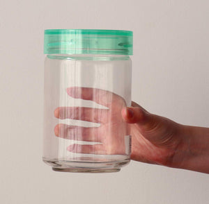 Aderia 1000Ml Green Cosmetic Glass Canister Airtight Container Made In Japan - Seasoning Jar Coffee Beans Storage M6634 - YOYO JAPAN