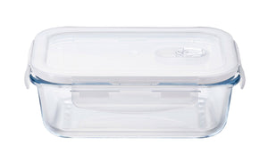 Aderia Japan 600Wt 600Ml 4-Side Lock Heat Resistant Airtight Glass Container H8764 For Storage Coffee Beans & Seasoning - YOYO JAPAN