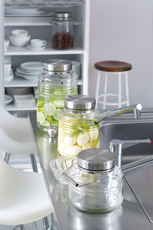 Aderia Japan 5L Cosmetic Box Plum Wine Bottle Storage Container Stainless Cap Glass Canister Airtight Coffee Beans 817 - YOYO JAPAN