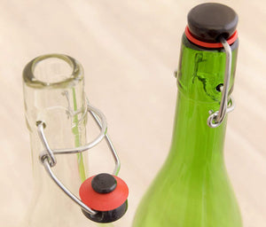 Aderia 360Ml Clear Glass Water Bottle W/ Swing Stopper Cap - Made In Japan M-6451 - YOYO JAPAN