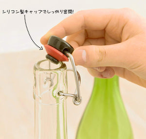 Aderia 360Ml Clear Glass Water Bottle W/ Swing Stopper Cap - Made In Japan M-6451 - YOYO JAPAN