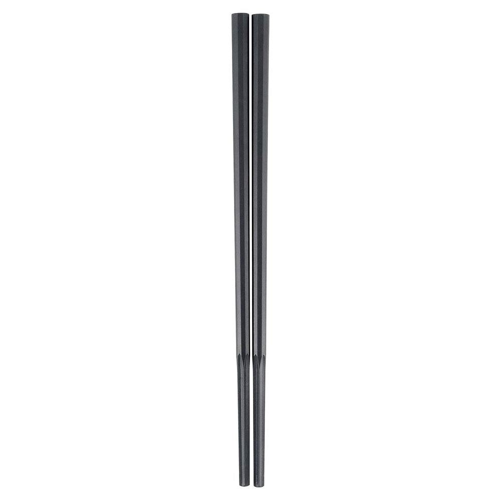 Akebono Decagonal Noodle Chopsticks Extra Thick Black - 23cm - YOYO JAPAN