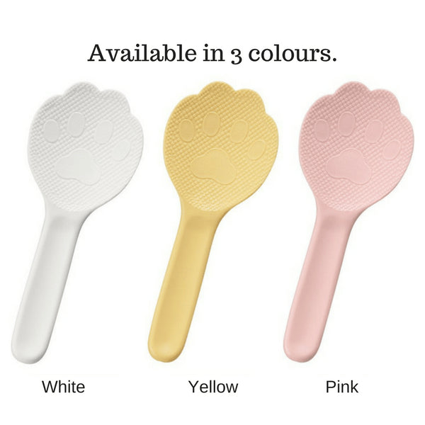 Akebono Non-Stick Kitty Cat Paw Shamoji Rice Spatula Cat Paw (19.2cm) - Pink - YOYO JAPAN