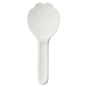 Akebono Non-Stick Kitty Cat Paw Shamoji Rice Spatula Cat Paw (19.2cm) - White - YOYO JAPAN