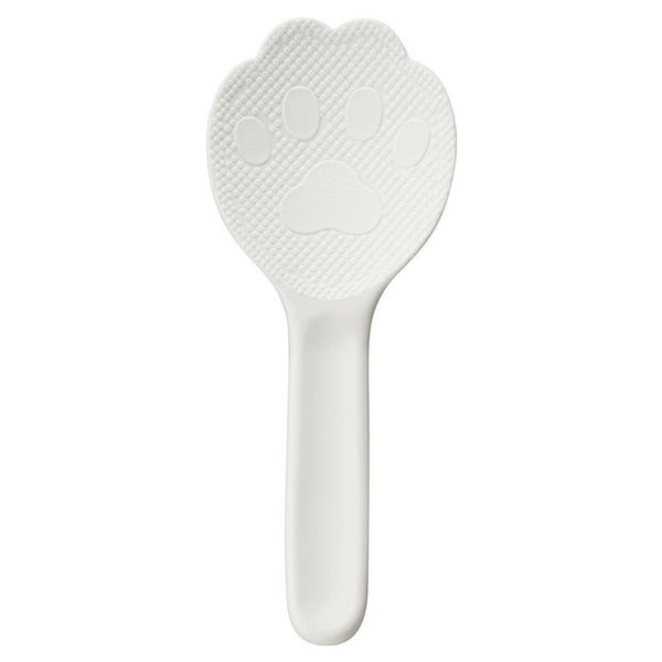 Akebono Non-Stick Kitty Cat Paw Shamoji Rice Spatula Cat Paw (19.2cm) - White - YOYO JAPAN