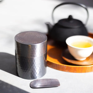 Asahi Copper Japanese Loose Tea Leaf Chazutsu Tea Caddy W/ Spoon & Gift Box - YOYO JAPAN