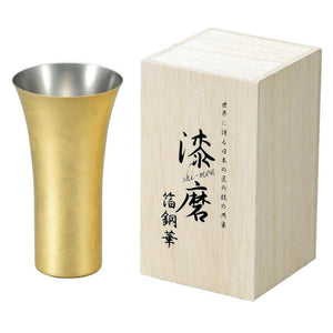 Asahi Shi-Moa Kanazawa Gold Leaf Copper Beer Glass 380Ml (Gift-Boxed) - YOYO JAPAN