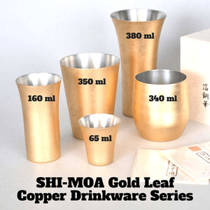 Asahi Shi-Moa Kanazawa Gold Leaf Copper Cold Sake Guinomi Cup 65Ml (Gift-Boxed) - YOYO JAPAN