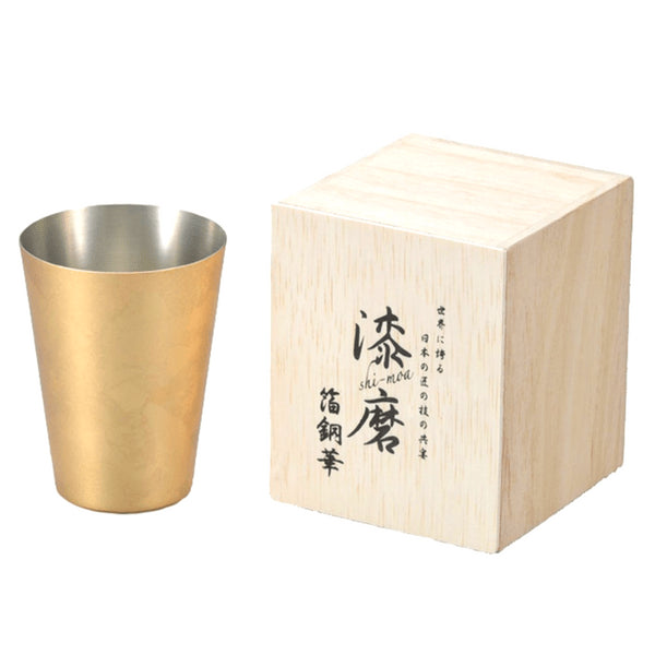 Asahi Shi-Moa Kanazawa Gold Leaf Copper Tumbler 350Ml (Gift-Boxed) - YOYO JAPAN