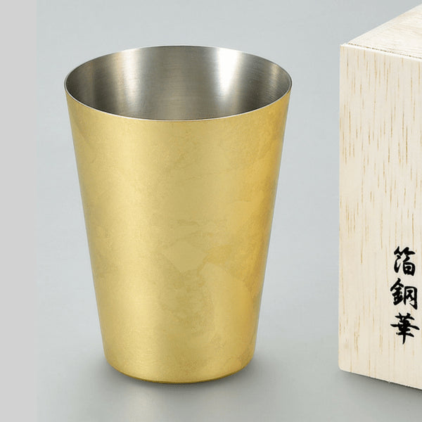 Asahi Shi-Moa Kanazawa Gold Leaf Copper Tumbler 350Ml (Gift-Boxed) - YOYO JAPAN