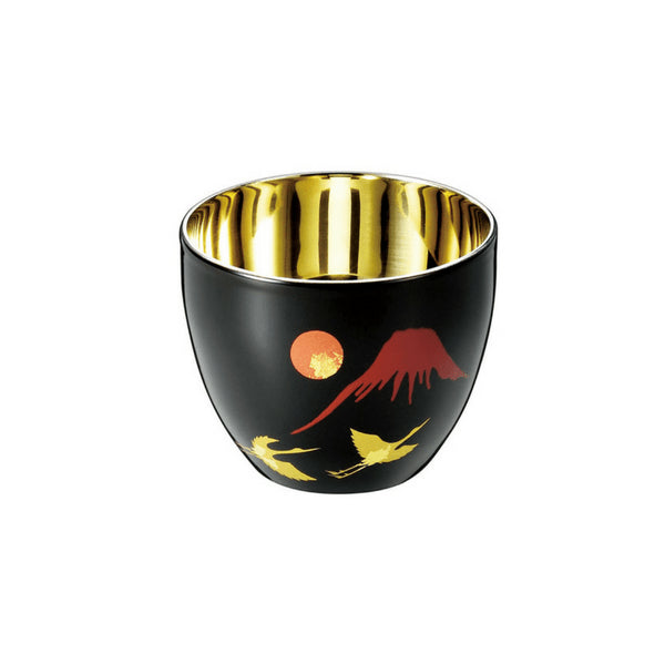 Asahi Shi-Moa Maki-E Akafuji-Ni-Tsuru Double-Wall Sake Cup 58Ml - YOYO JAPAN