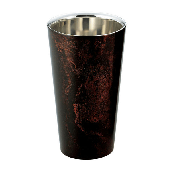 Asahi Yamanaka Urushi Lacquered Double-Wall Cooler Glass 270Ml Japan (Gift-Boxed) Black - YOYO JAPAN