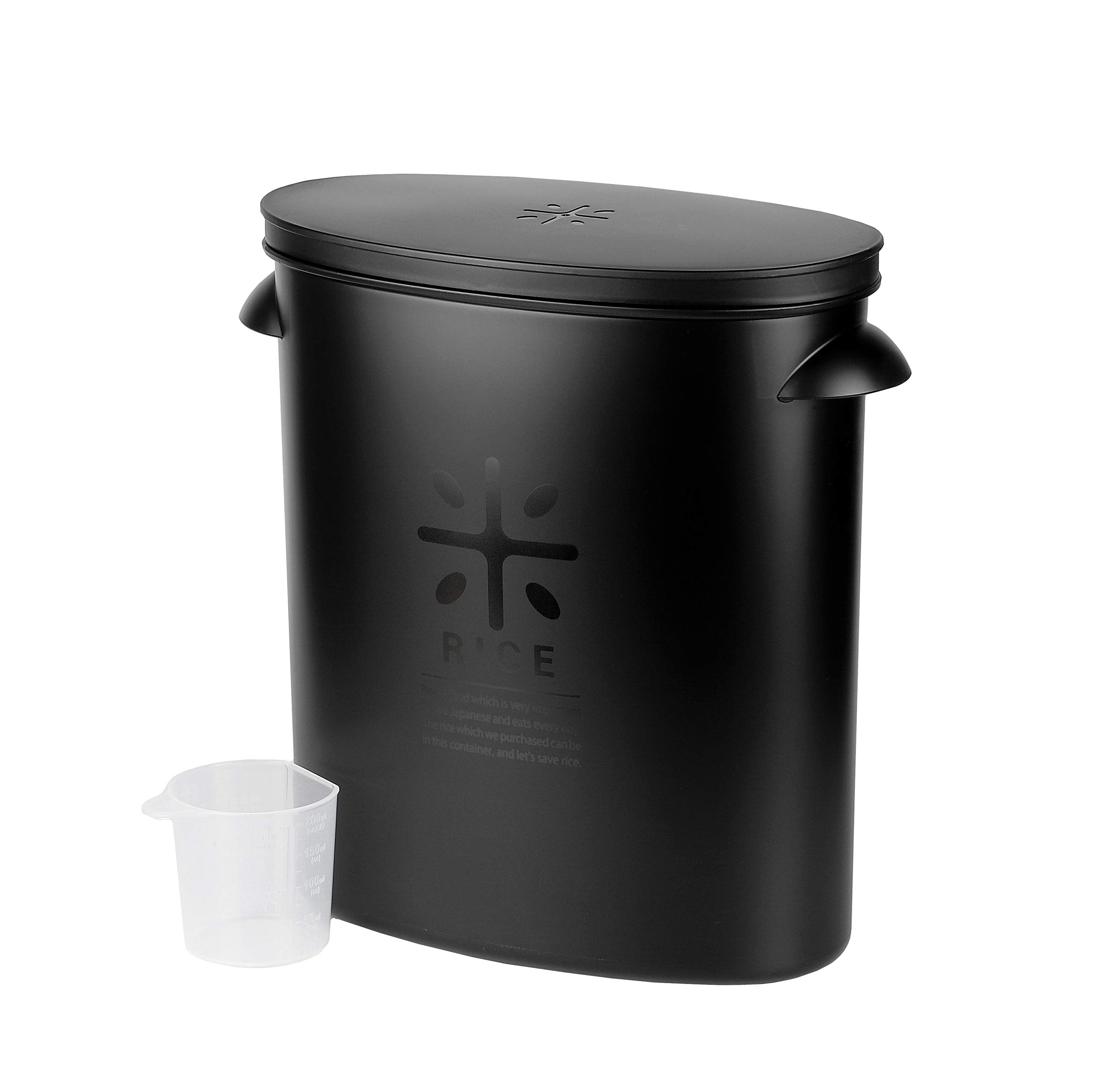 Pearl Metal Kinzoku Rice Bin 5Kg Japan Limited All Black Az-5042 - YOYO JAPAN