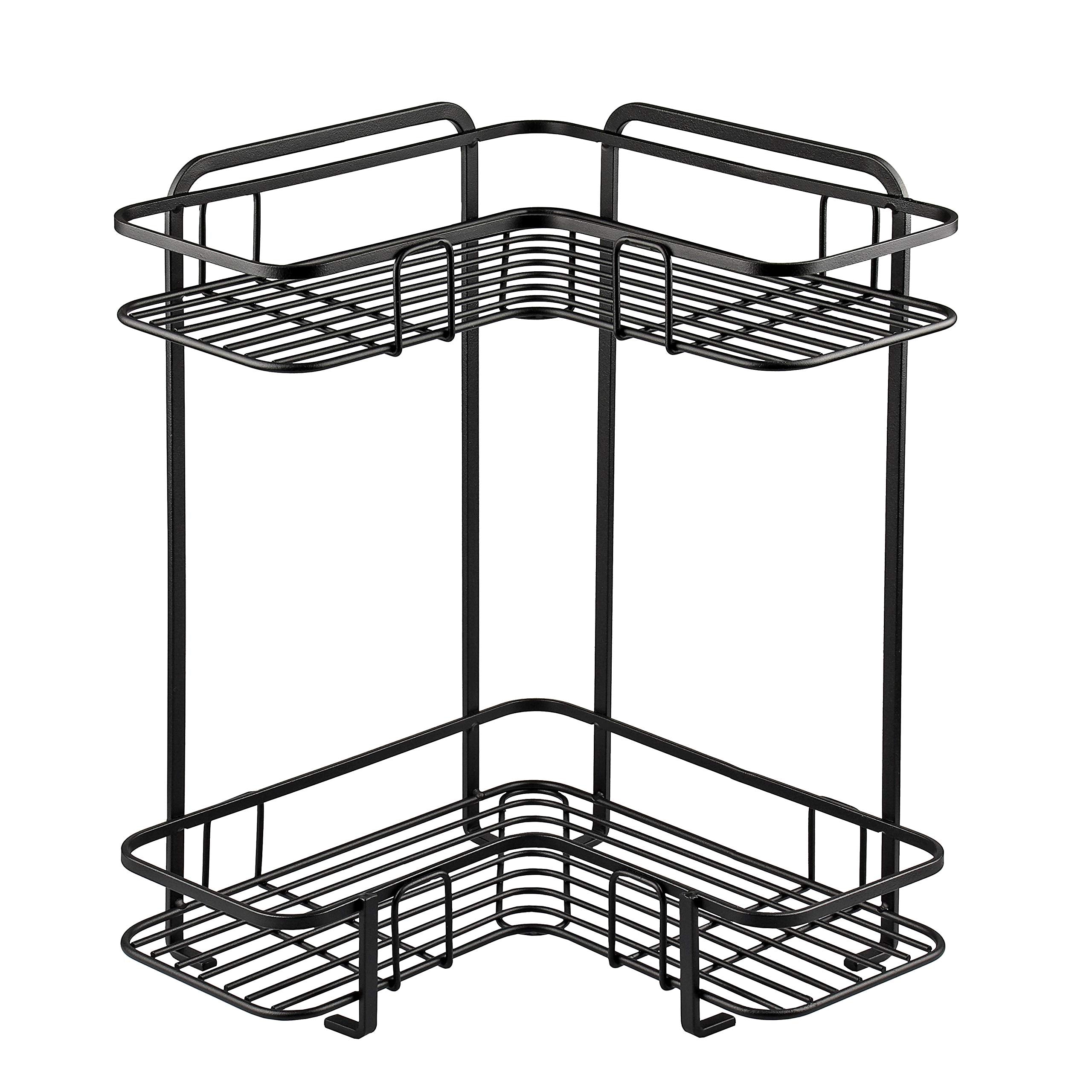 Pearl Metal L-Shaped Corner Rack 2 Tier Japan 36X26X36Cm Black - Az-5058 - YOYO JAPAN