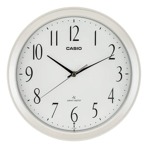 Casio Wall Clock Radio Wave White 26.8Cm Analog Stop At Night Japan Iq-1060J-7Jf - YOYO JAPAN
