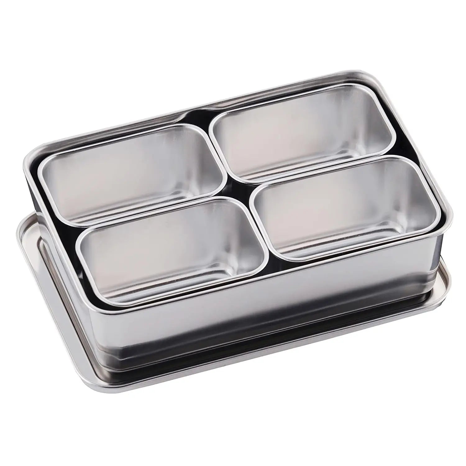 Clover Stainless Steel Yakumi Seasoning Container 4 Compartments Square - YOYO JAPAN