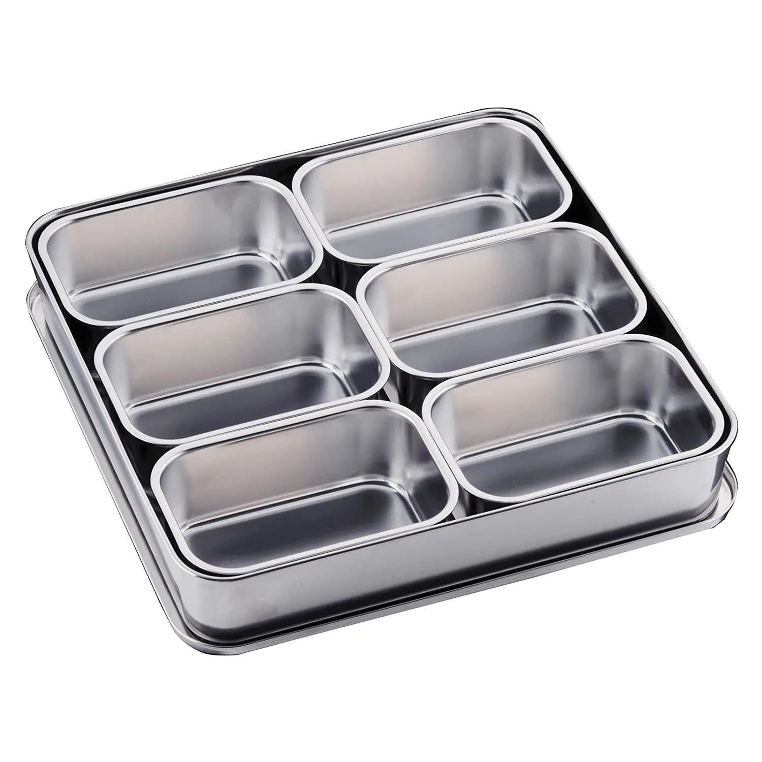 Clover Stainless Steel Yakumi Seasoning Container Large 6 Compartments - YOYO JAPAN