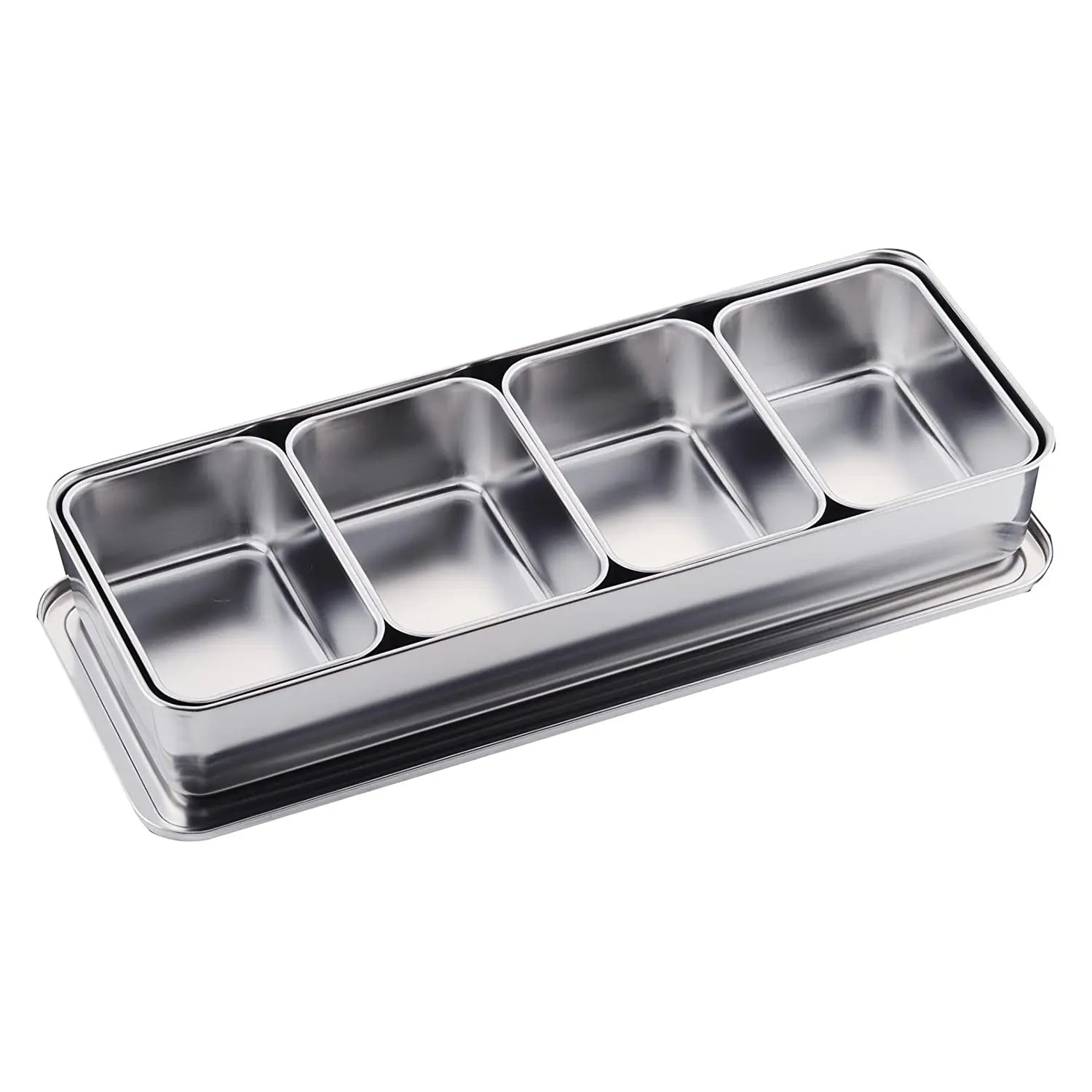 Clover Stainless Steel Yakumi Seasoning Container Medium 4 Compartments - YOYO JAPAN