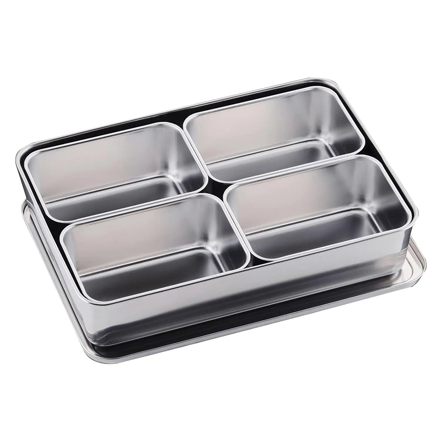 Clover Stainless Steel Yakumi Seasoning Container Medium 4 Compartments Square - YOYO JAPAN
