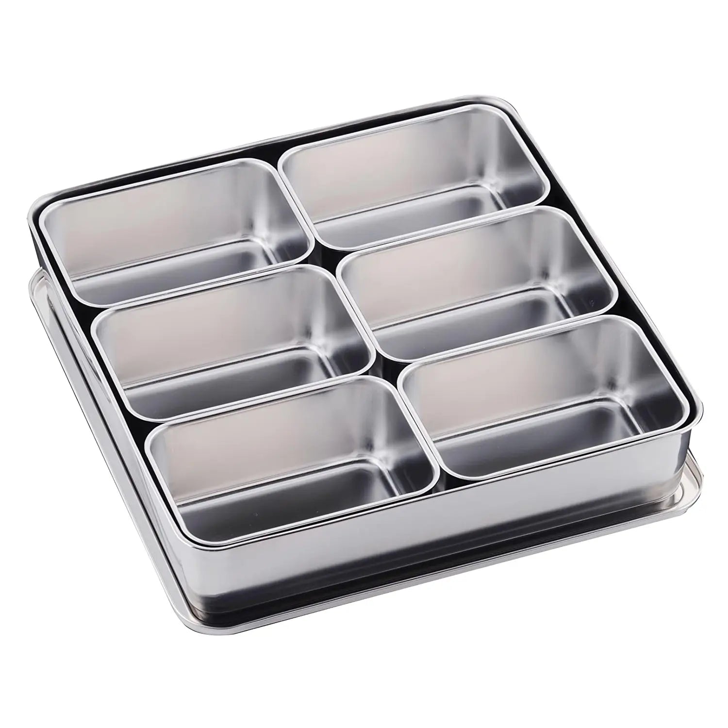 Clover Stainless Steel Yakumi Seasoning Container Medium 6 Compartments - YOYO JAPAN