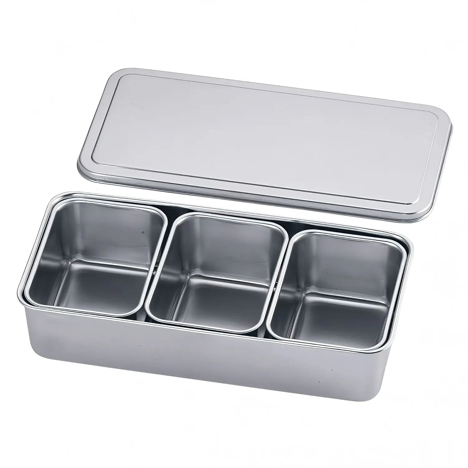 Clover Stainless Steel Yakumi Seasoning Container Small 3 Compartments - YOYO JAPAN