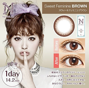 Naturali Japan Color Contacts Brown 10 Pcs Dia 14.2 Power 6.00 One Day Sweet Feminine - YOYO JAPAN