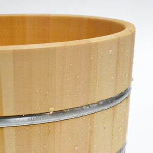 Daiwa Industry Hinoki Wooden Bucket 24X10Cm Japan - Mildew Resistant Water Repellent Stainless Steel Hoop - YOYO JAPAN