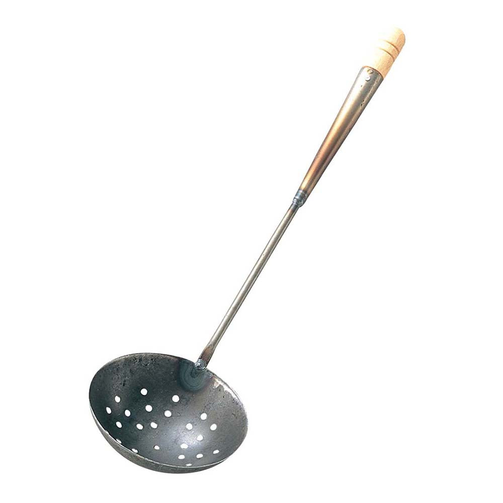 Ebm Iron Perforated Wok Ladle Large - YOYO JAPAN