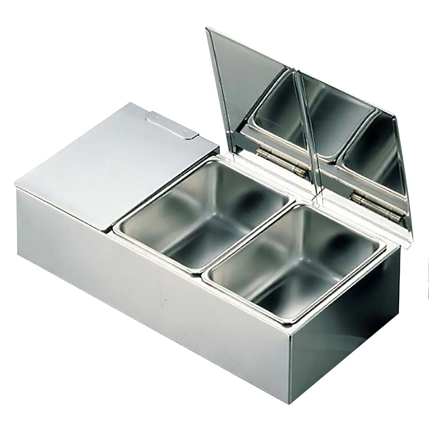 Ebm Stainless Steel Yakumi Seasoning Container Separate Cover Type 3 Compartments - YOYO JAPAN