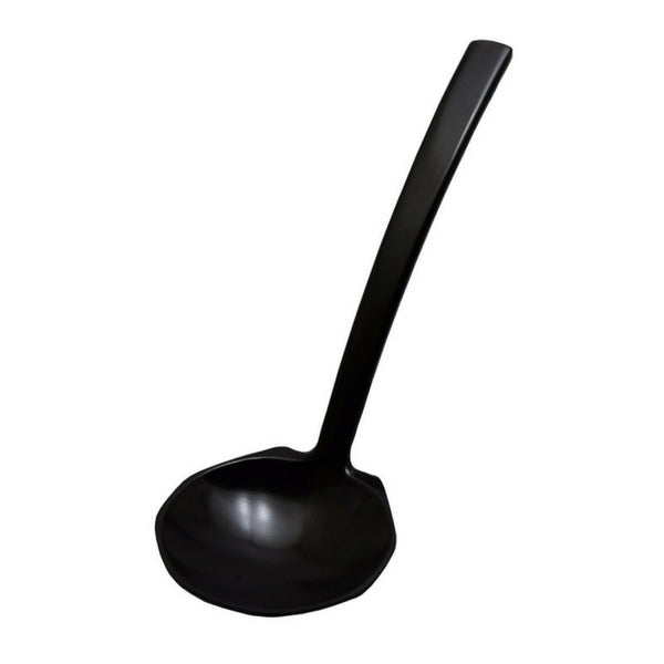 Entec Black Melamine Long-Handled Spoon 19.5Cm Japan Udon/Soba/Ramen - YOYO JAPAN