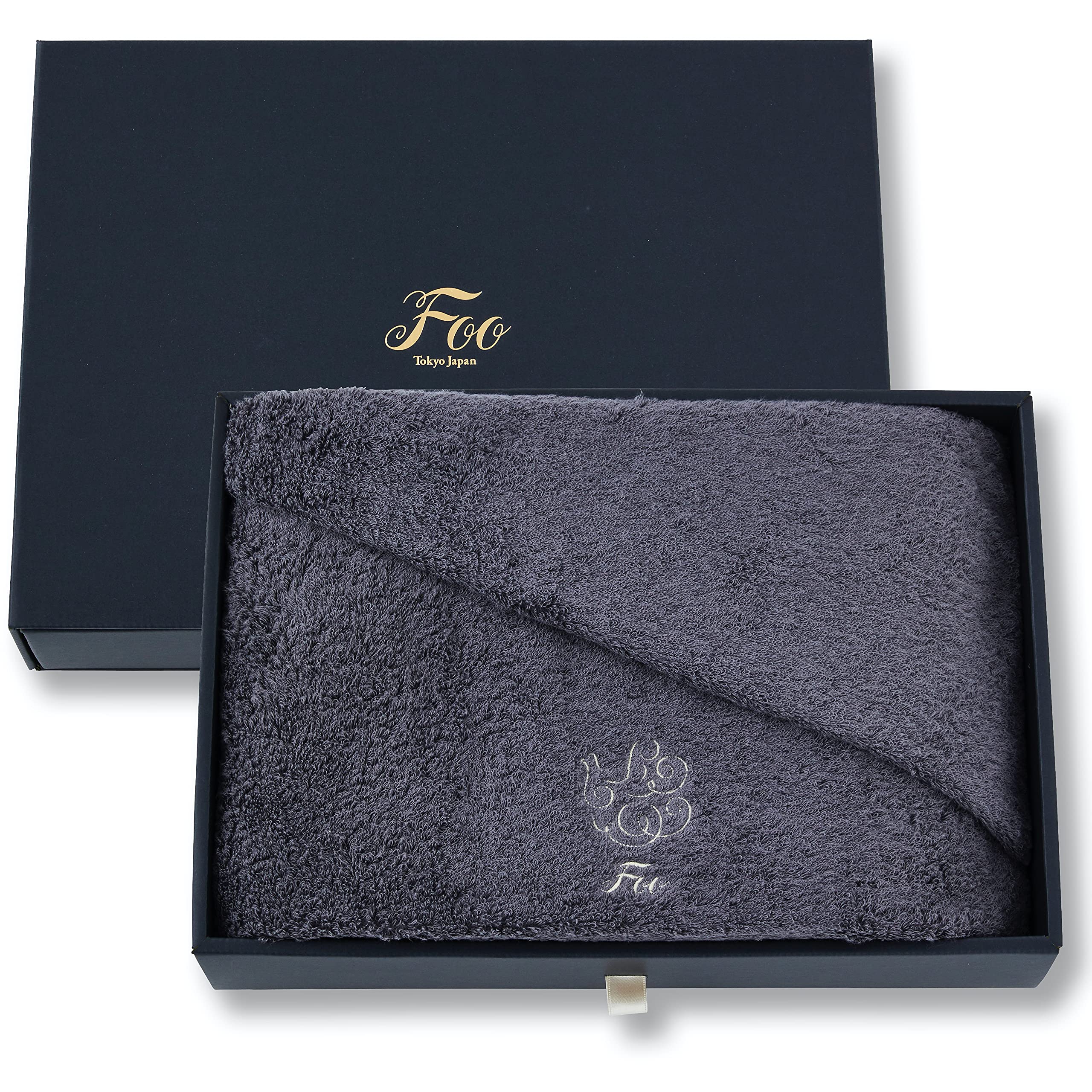 Foo Tokyo Charcoal Gray Organic Cotton Luxury Bath Towel Gift (Imabari/Hotel Specifications/Soft Touch) - YOYO JAPAN