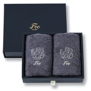 Foo Japan Organic Cotton Luxury Face Towel Gift Set (2/Charcoal Gray/Imabari) Hotel Specifications/Soft Touch - YOYO JAPAN