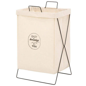 Fujiboeki Japan 32810 Laundry Basket Slim Width 37X27X60Cm Ivory Foldable Trash Can Camping Toy Storage Handle Water Repellent - YOYO JAPAN