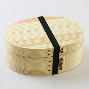 Large Japanese Magewappa Oval Bento Box - Natural Domestic Finish - Eemon Of The Festival - Japan 001-266 - YOYO JAPAN