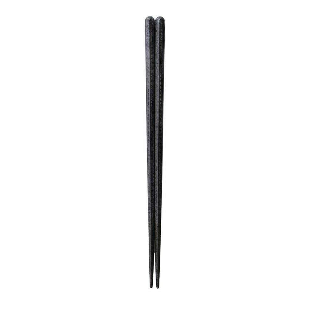 Fukui Craft Japanese Resin Hexagonal Wood Grain Chopsticks Black - YOYO JAPAN
