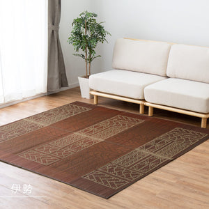 Hagihara Igusa Brown Japanese Pattern Ise Center Rug 81938810 (176X176Cm) - YOYO JAPAN