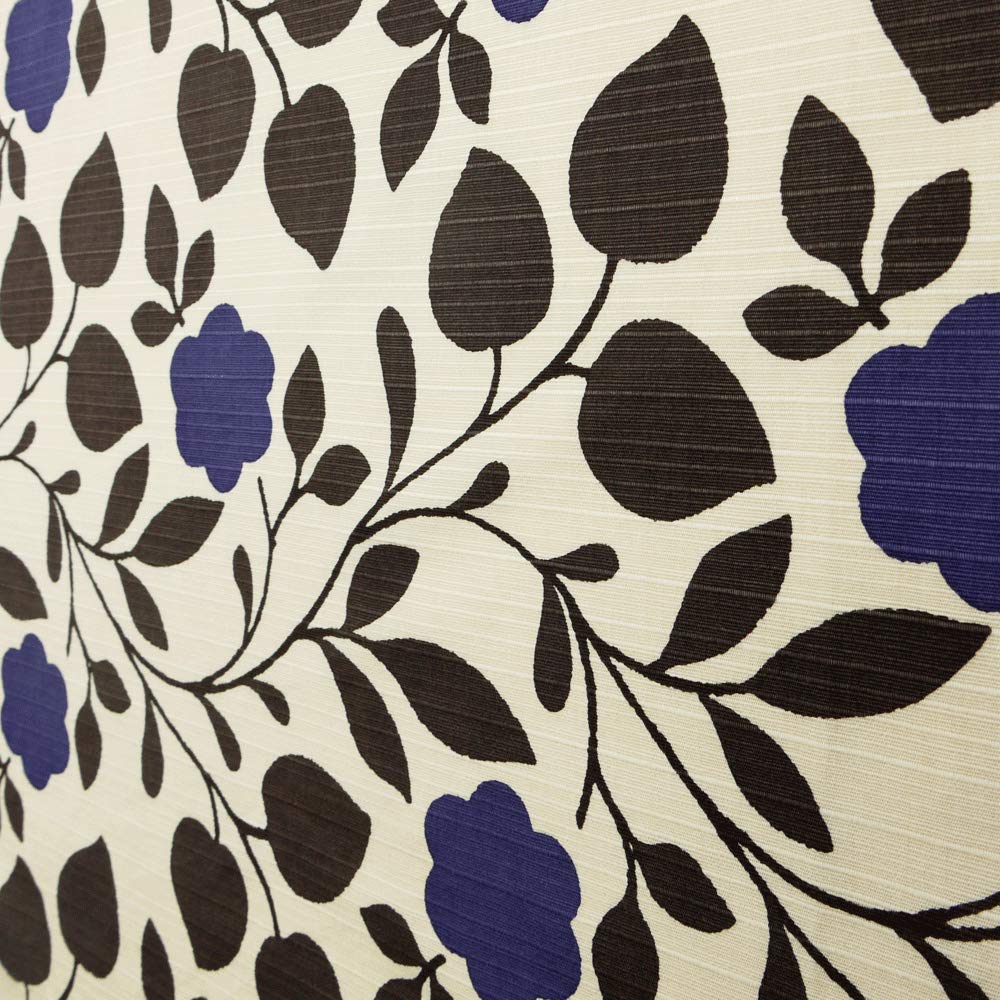 Hama Pattern Furoshiki Cloth 90Cm Japan - Flower Leaf Blue Off - YOYO JAPAN