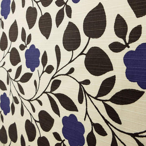 Hama Pattern Furoshiki Cloth 90Cm Japan - Flower Leaf Blue Off - YOYO JAPAN