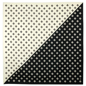 Hama Pattern Furoshiki 90Cm Japan 4-Leaf Komon Black Cloth - YOYO JAPAN