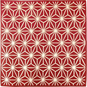 Hama Pattern Furoshiki 90Cm Japanese Hemp Leaf Red Cloth From Japan - YOYO JAPAN