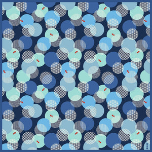 Hama Pattern Furoshiki 50Cm Goldfish & Crest Ball - Japanese Cloth - YOYO JAPAN