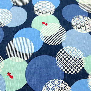 Hama Pattern Furoshiki 50Cm Goldfish & Crest Ball - Japanese Cloth - YOYO JAPAN