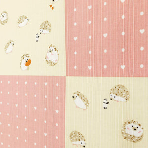 Hama Pattern Japanese Furoshiki 50Cm Hedgehog Pink Cloth - YOYO JAPAN