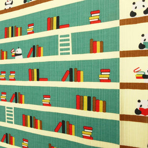 Hama Pattern Furoshiki 50Cm Eme Blue Panda'S Library Japan - YOYO JAPAN