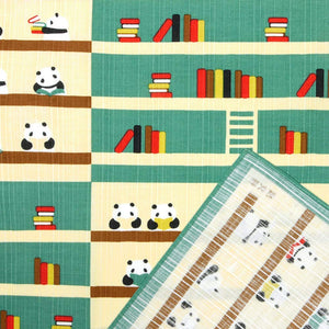 Hama Pattern Furoshiki 50Cm Eme Blue Panda'S Library Japan - YOYO JAPAN