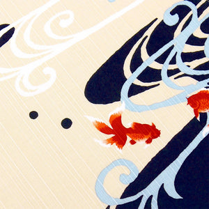 Hama Pattern Furoshiki 50Cm Running Water Goldfish Off - Japanese Cloth - YOYO JAPAN