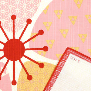 Hama Pattern Furoshiki Sakura Wrapped Red 50Cm Japanese Cloth - YOYO JAPAN